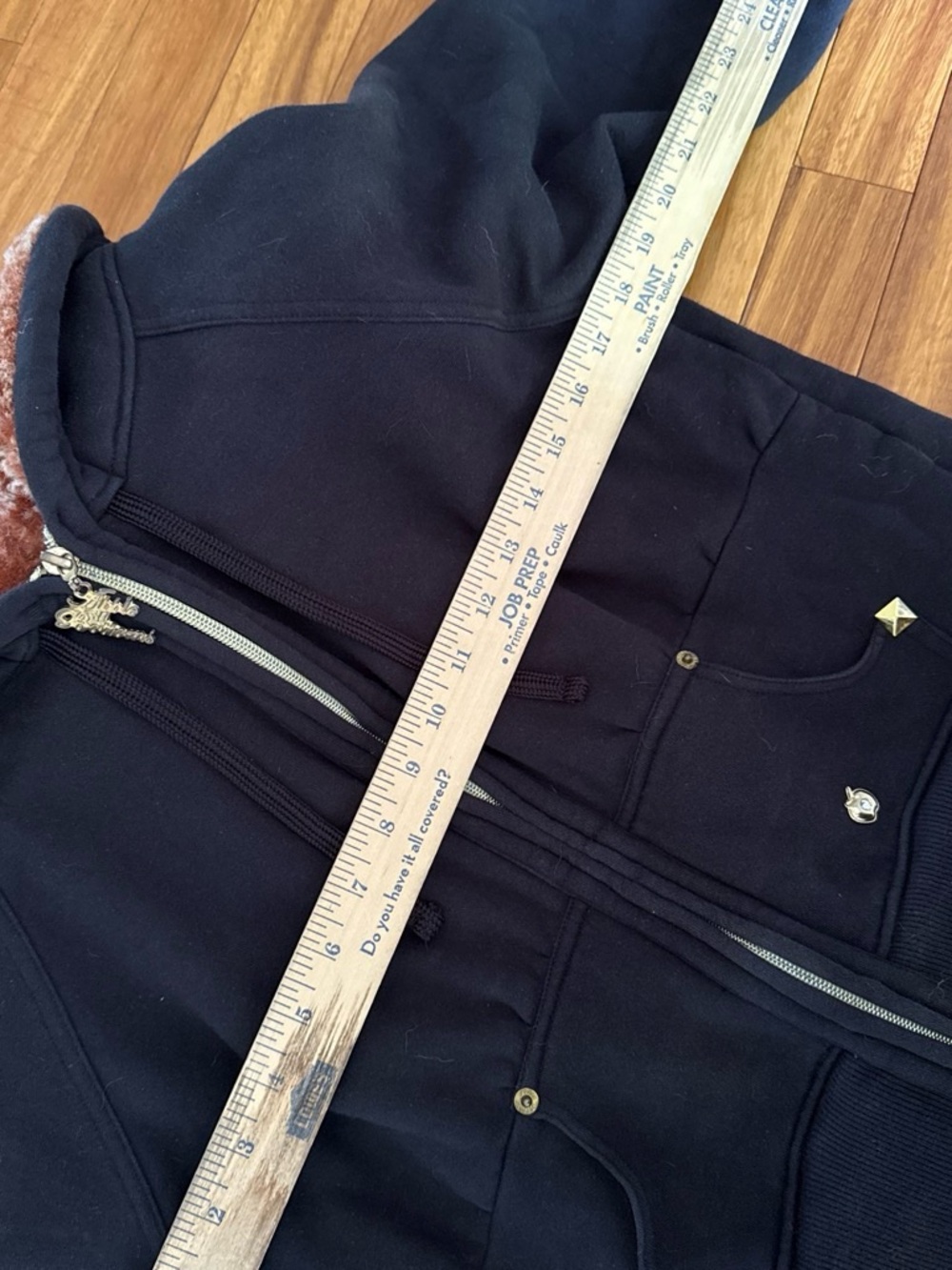 Y2K Graphic Full Zip Apple Bottoms Faux Fur Lined Hoodie - Picture 5 of 7